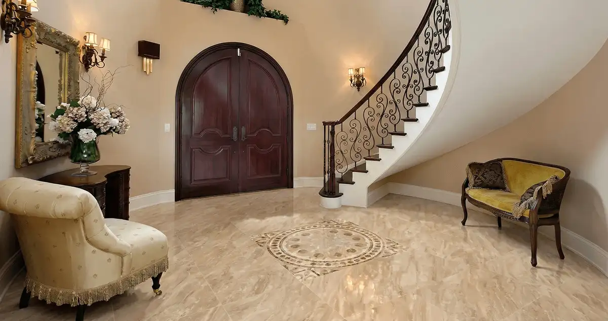 Entrance hall with professionally installed ceramic tile flooring in Worcester MA