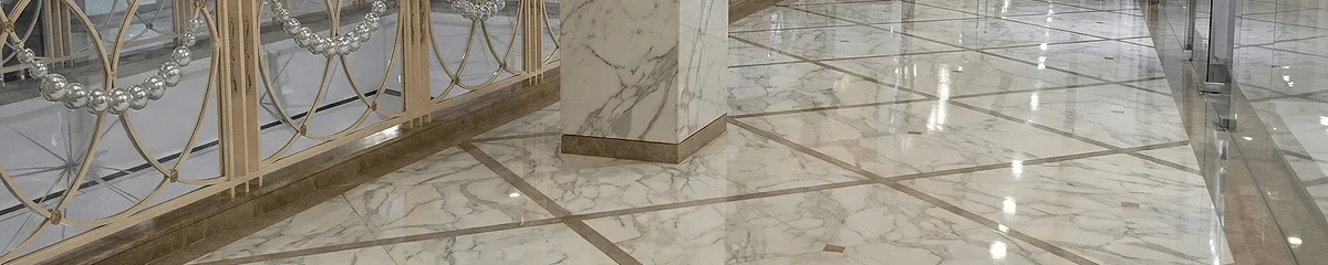 Beautiful marble floor professionally installed in Worcester, MA